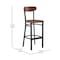 Flash Furniture Barstool with Walnut Wood Seat and Boomerang Back XU-DG6V6B-WAL-GG - alternate 4